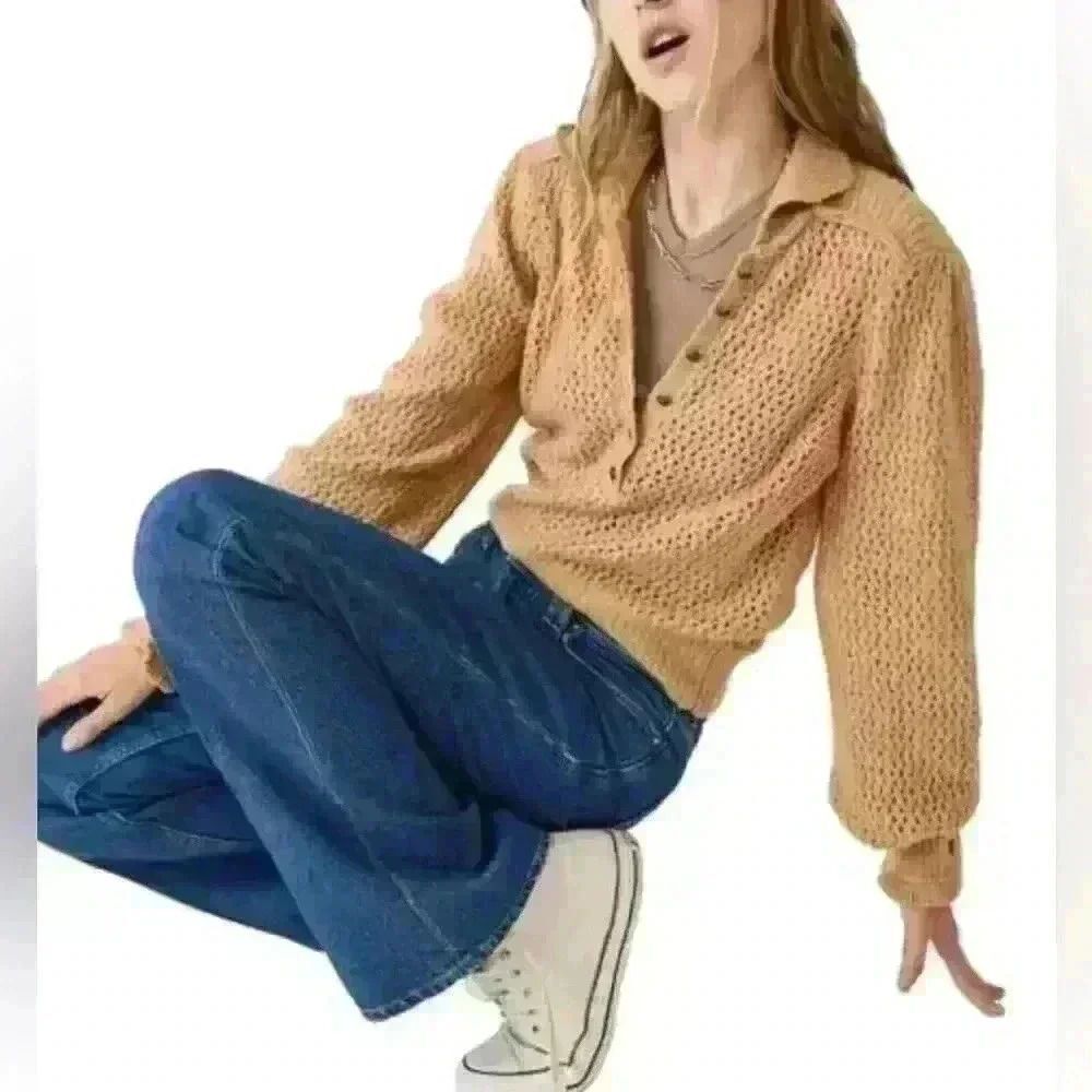 Free people Snowdrift Pullover in Camel Heather - Picture 3 of 3